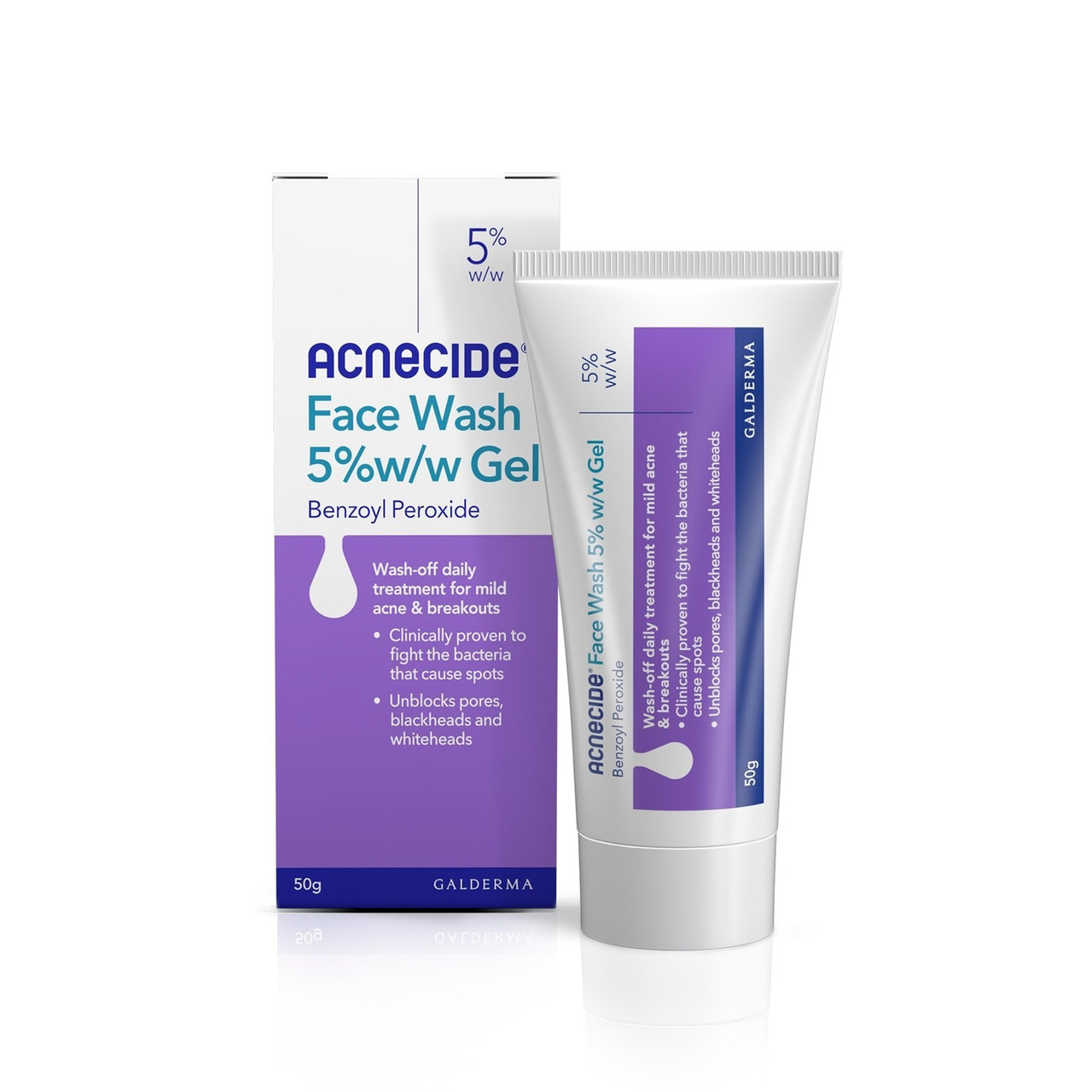 Acnecide Face Wash 5% w/w Benzoyl Peroxide Gel 50g