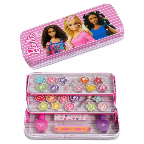 Barbie Makeup Tin with 3 Folding Trays 1 pc.
