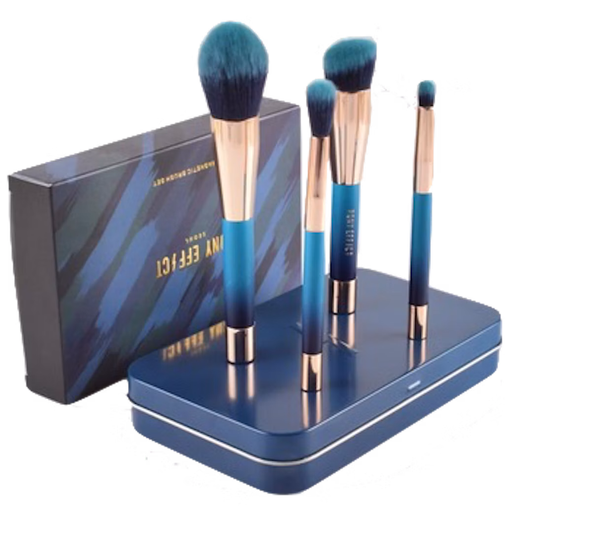 Basics Magnetic Makeup Brushes Pony Effect Blue 4 pcs