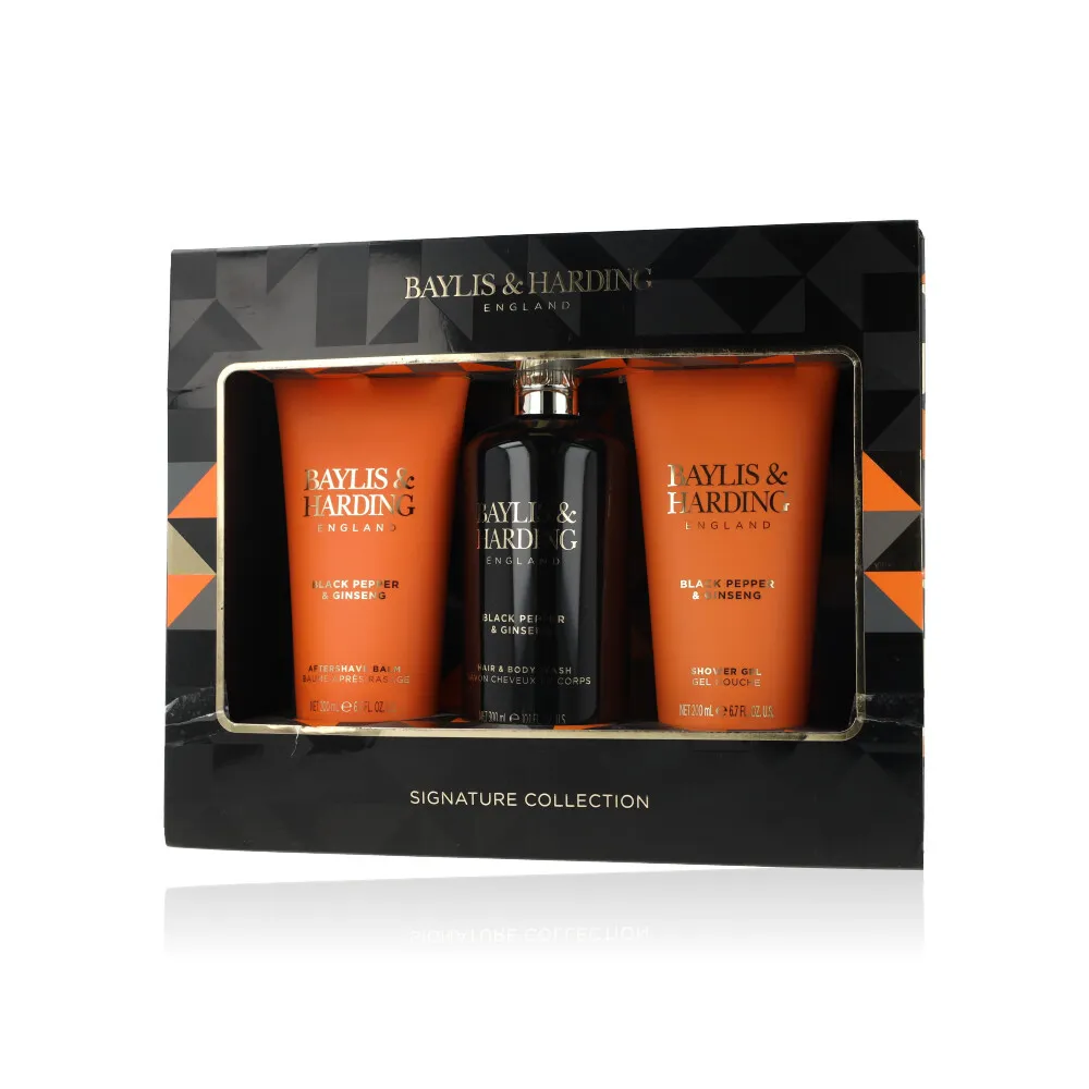 Baylis & Harding Signature Men's Black Pepper & Ginseng - *For Clearance – Brand new item with minor box damage (e.g., squash). Picture for reference only; actual damage of box may vary. Product itself is PRISTINE. Giftset
