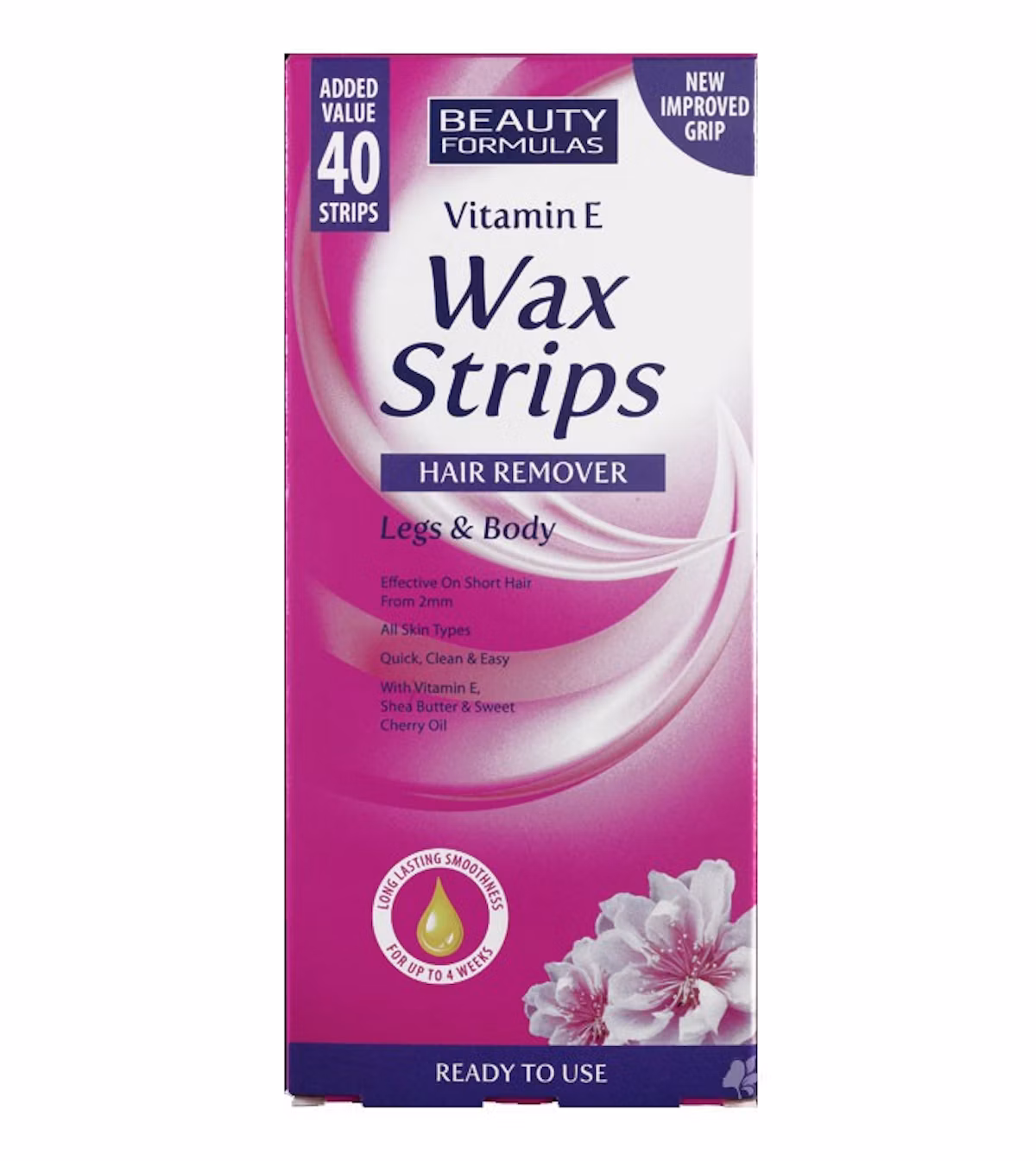 Beauty Formulas Hair Removal Vitamin E Wax Strips 40 pcs