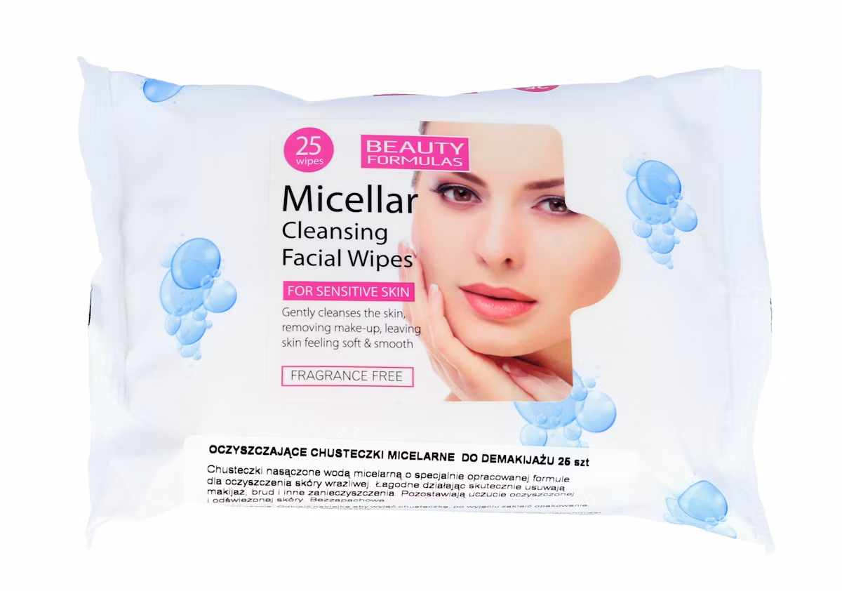 Beauty Formulas Micellar Cleansing Facial Wipes 25 pcs