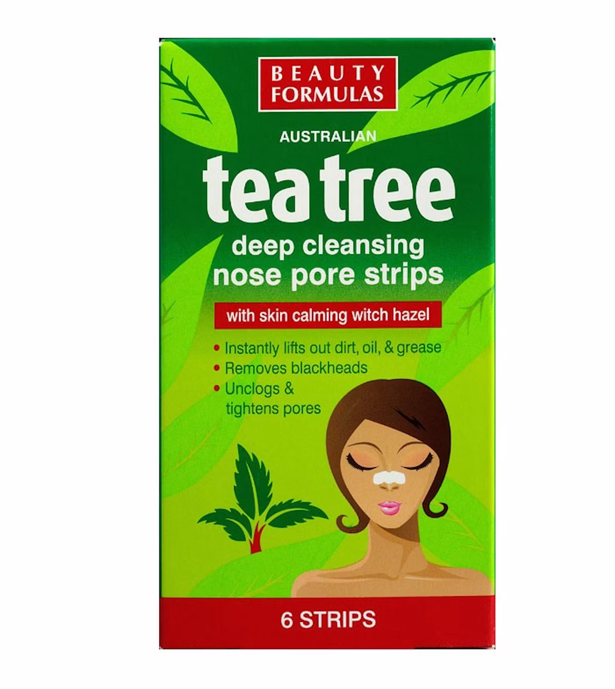 Beauty Formulas Tea Tree Deep Cleansing Nose Pore Strips 6 pcs
