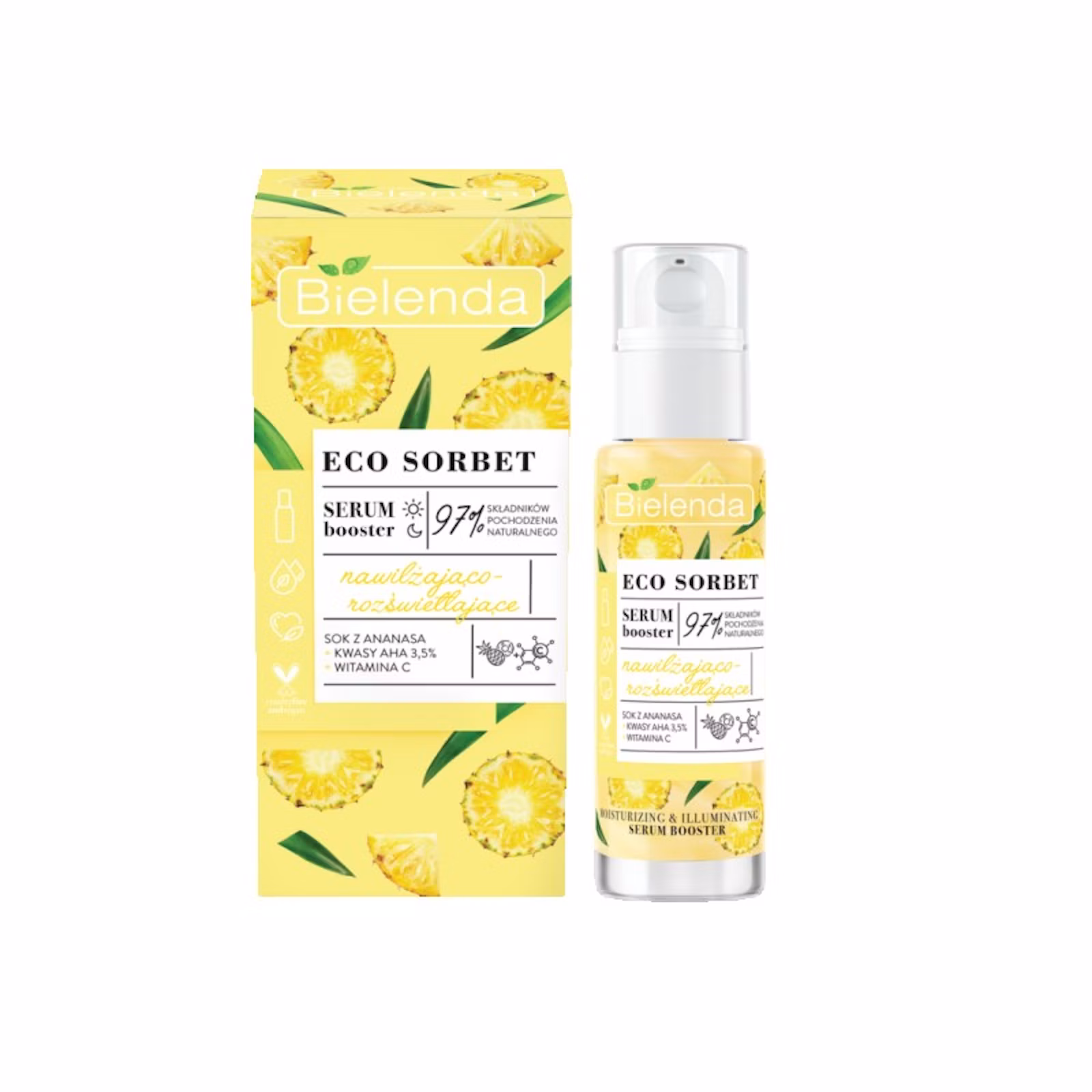 Bielenda Eco Sorbet Pineapple Serum Booster Moisturizing And Brightening 30 ml