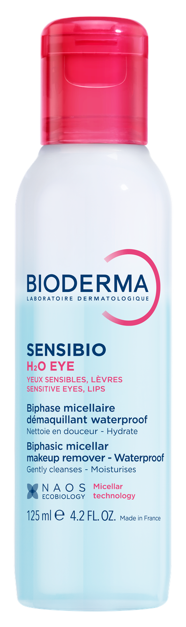Bioderma Sensibio H2O Micellar Water Eye Waterproof Makeup Remover For Sensitive Eyes And Lips 125ml