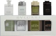 Bvlgari Miniatures For Him Gift Set 5ml Pour Homme EDT + 5ml Man Rain Essence EDP + 5ml Man Wood Essence EDP + 5ml Man In Black EDP