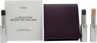 Byredo Dark Plum Colour Stick Gift Set 3g Solar Flare + 3g Flower Play + 3g Kumato + Leather Pouch