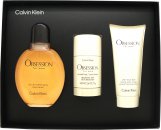 Calvin Klein Obsession Gift Set 125ml EDT + 75ml Aftershave Balm + 75g Deodorant Stick