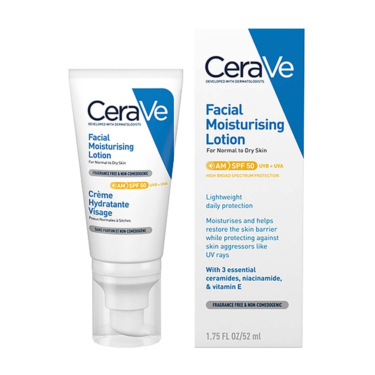 CeraVe AM Facial Moisturising Lotion SPF50 52ml
