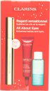 Clarins All About Eyes Gift Set 8ml Supra Volume Mascara + 10ml Instant Eye Make-Up Remover + 7ml Total Eye Lift