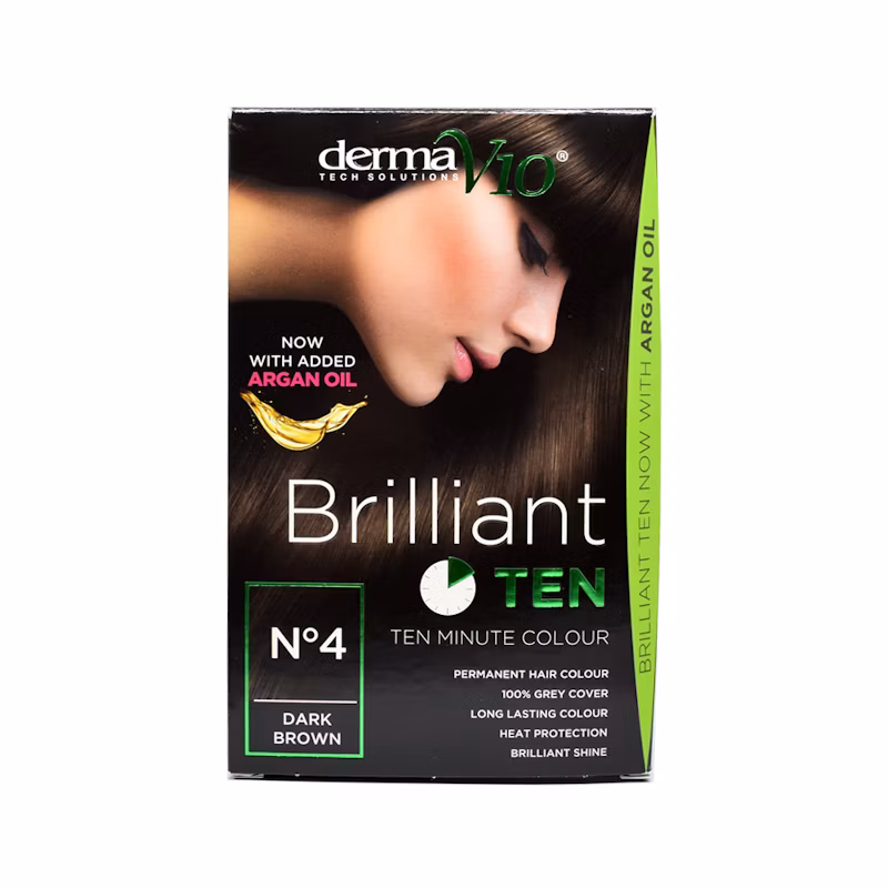 DermaV10 Brilliant Ten Hair Colour 4 Dark Brown 1 pcs
