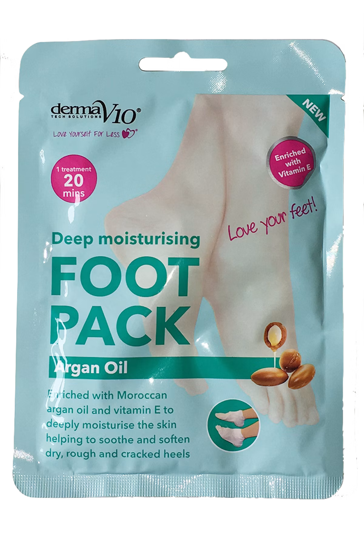 DermaV10 Deep Moisturising Foot Pack Argan Oil 1 pair