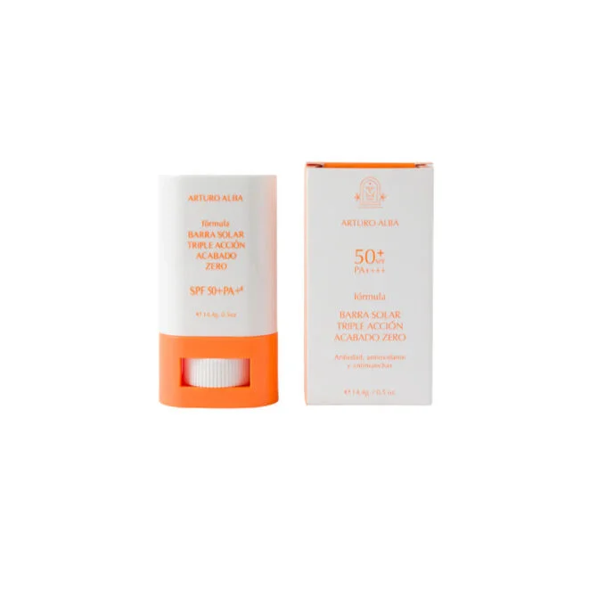 Arturo Alba Formula Barra Solar Triple Acción Acabado Zero Spf50+ 14.4g