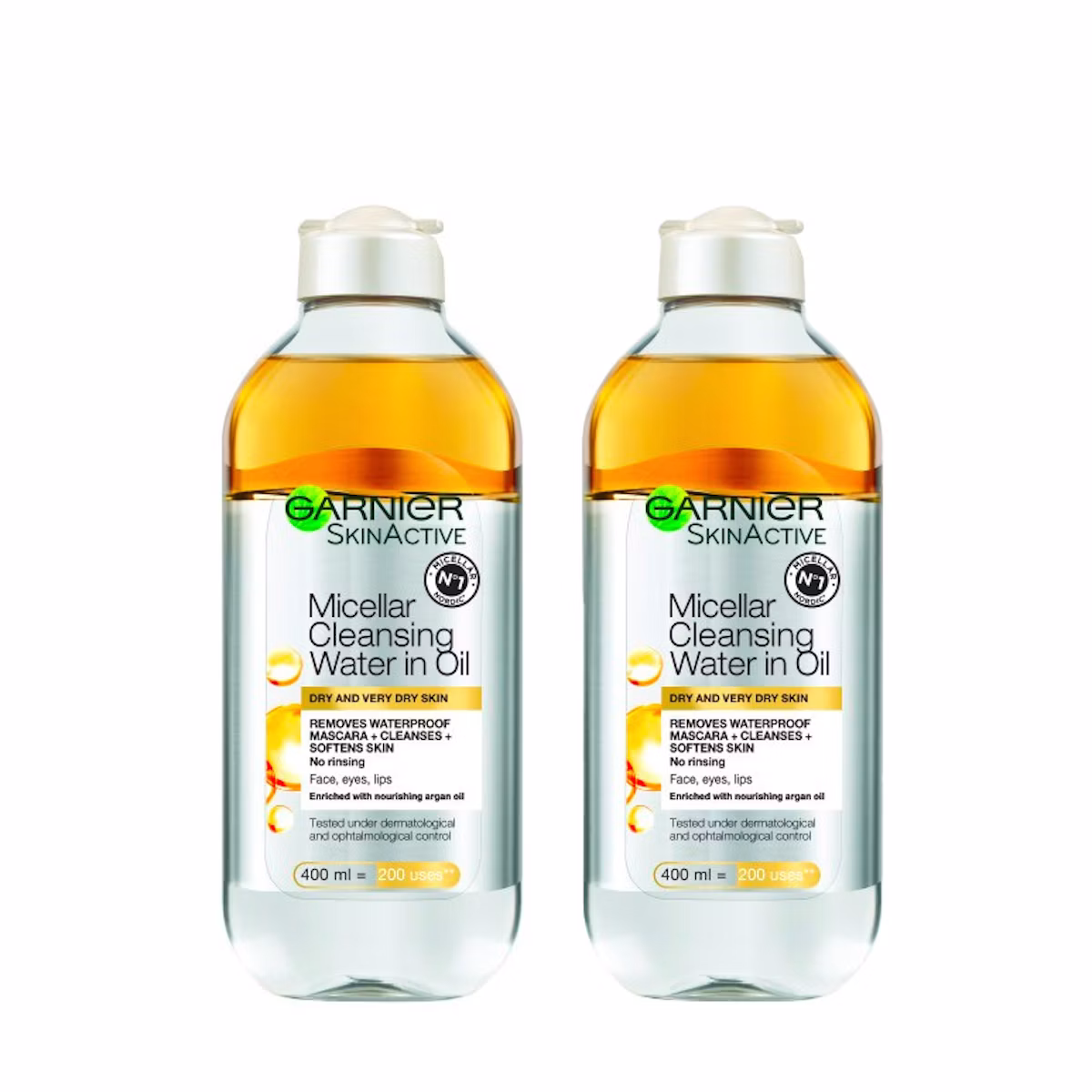 Garnier Micellar Cleansing Water In Oil For Dry & Very Dry Skin 2 x 400 ml