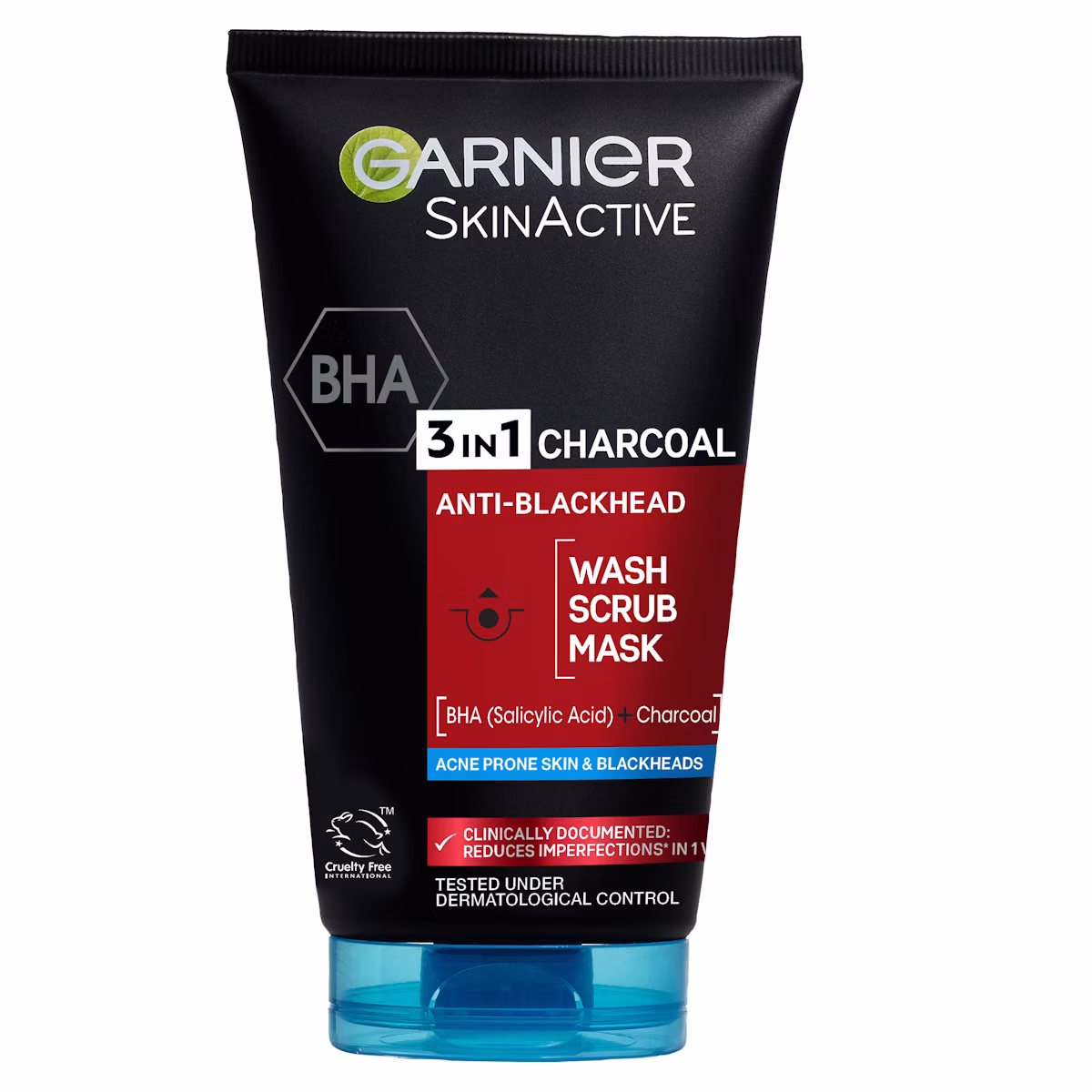 Garnier PureActive BHA Charcoal 3in1 Anti-Blackhead Cleanser For Impure Skin 150 ml