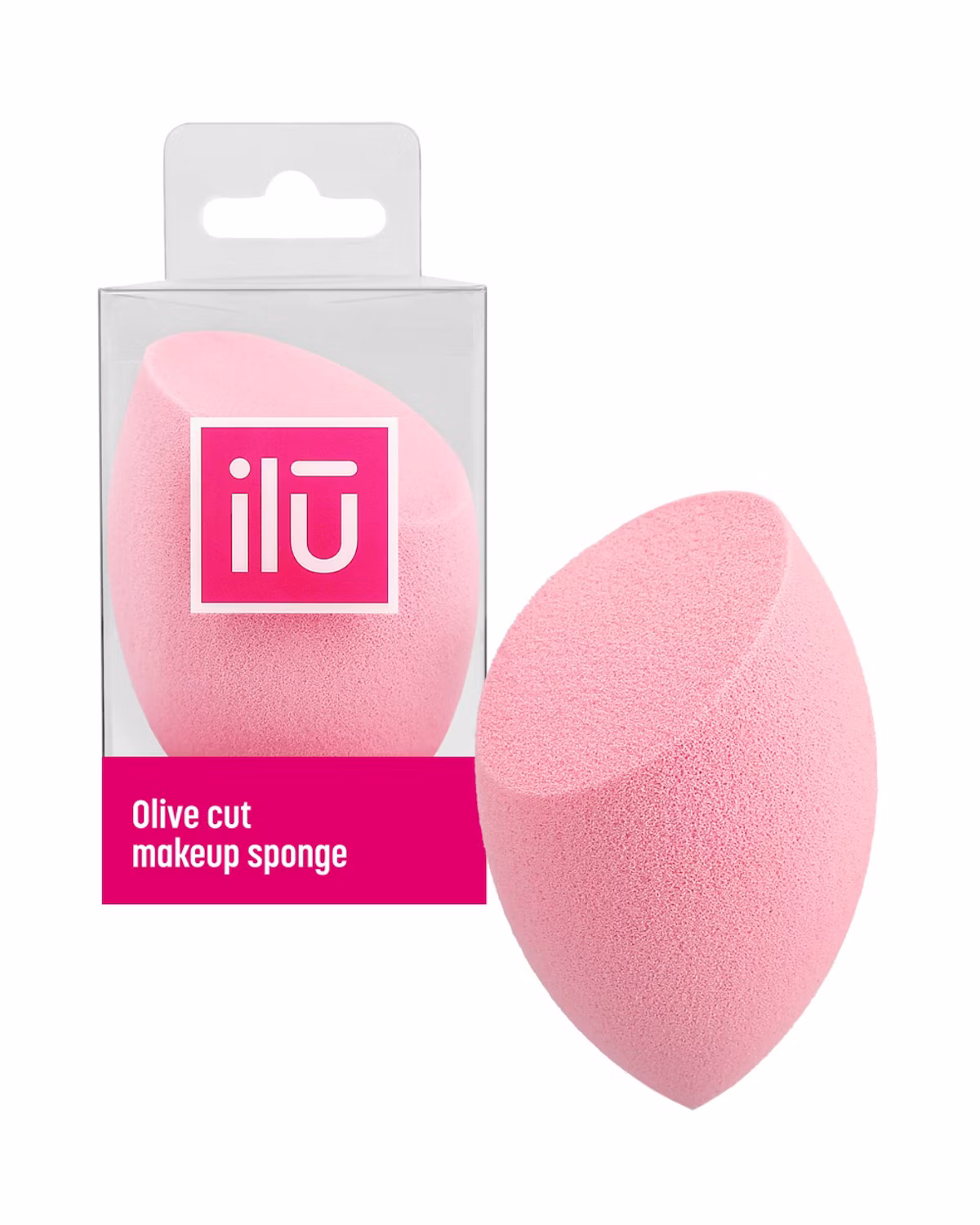 ilū Olive Cut Makeup Sponge Pink 1 pcs