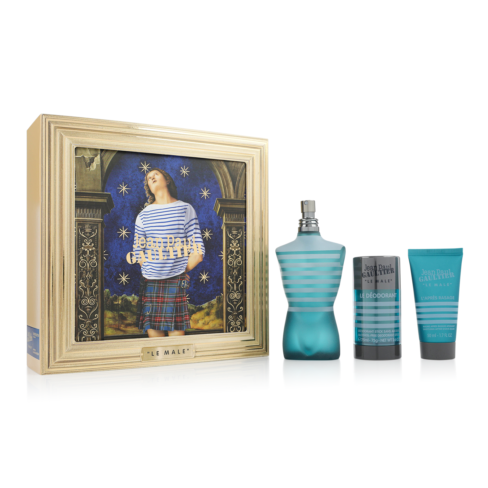 Jean Paul Gaultier Le Male Eau de Toilette 125ml Spray 3 Pcs Gift Set