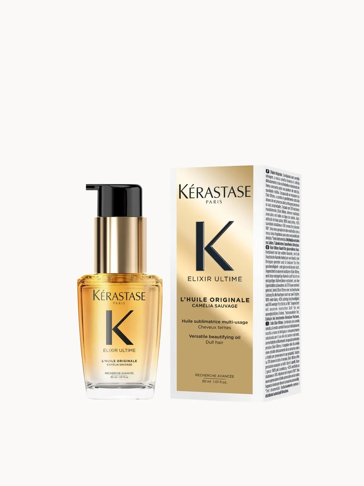 Kérastase Elixir Ultime Hair Oil L'Huile Originale, For All Hair Types with Argan Oil & Heat Protection 30ml