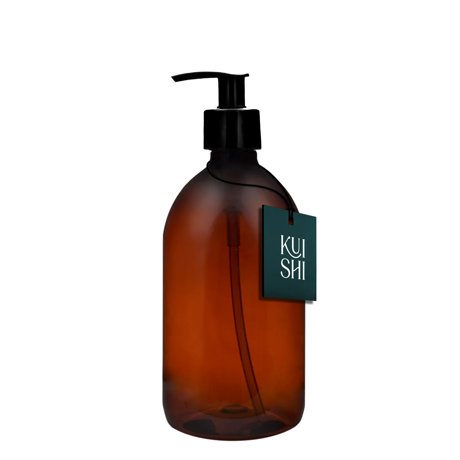 Amber Plastic Pump Bottle