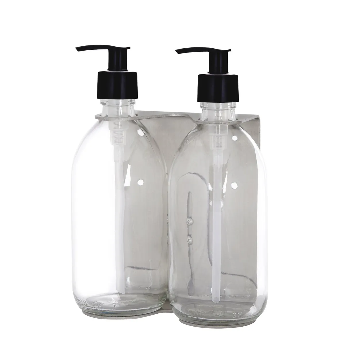 Nickel Double Wall Mounted Soap Dispenser