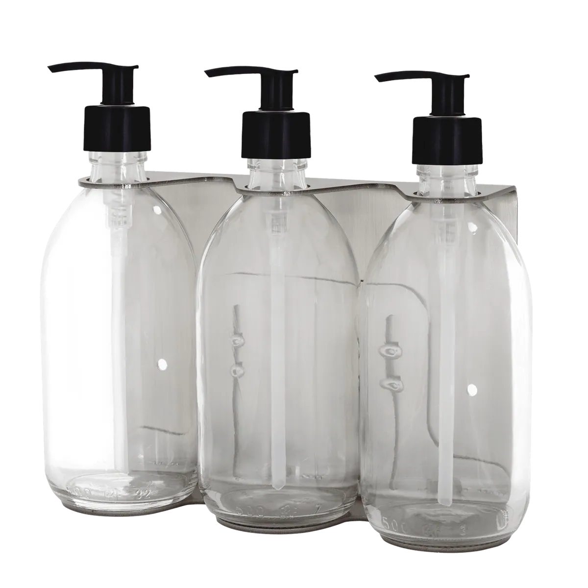 Nickel Triple Wall Mounted Soap Dispenser