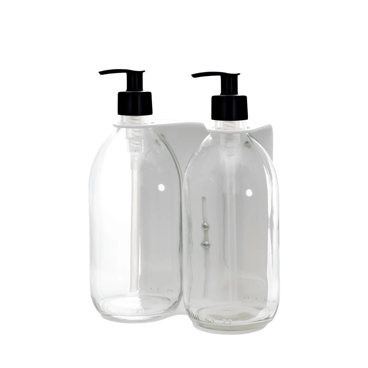 White Double Wall Mounted Soap Dispenser