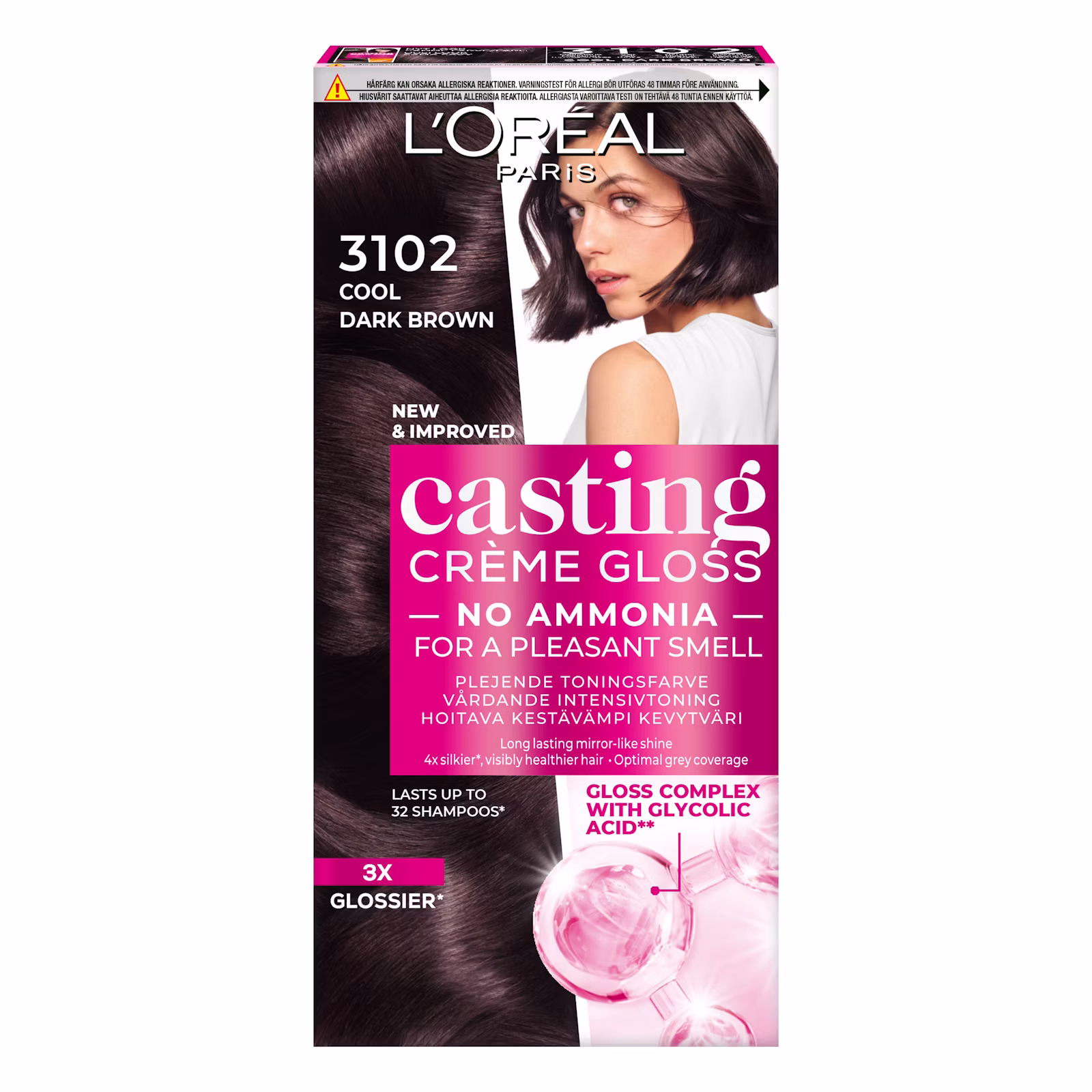 L'Oréal Paris Casting Creme Gloss 3102 Cool Dark Brown 1 pcs