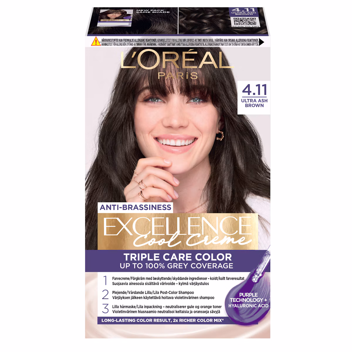 L'Oréal Paris Excellence 4.11 Ultra Ash Brown 1 pcs