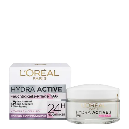 L'Oréal Paris Hydra Active 3 Day Moisturising Face Cream For Dry & Sensitive Skin - 50 ml