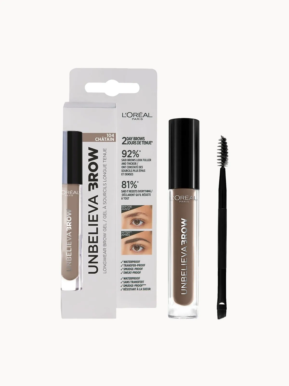 L'Oréal Paris Unbelievabrow Long-Lasting Brow Gel 3.4ml (Various Shades) - 6.32 Auburn