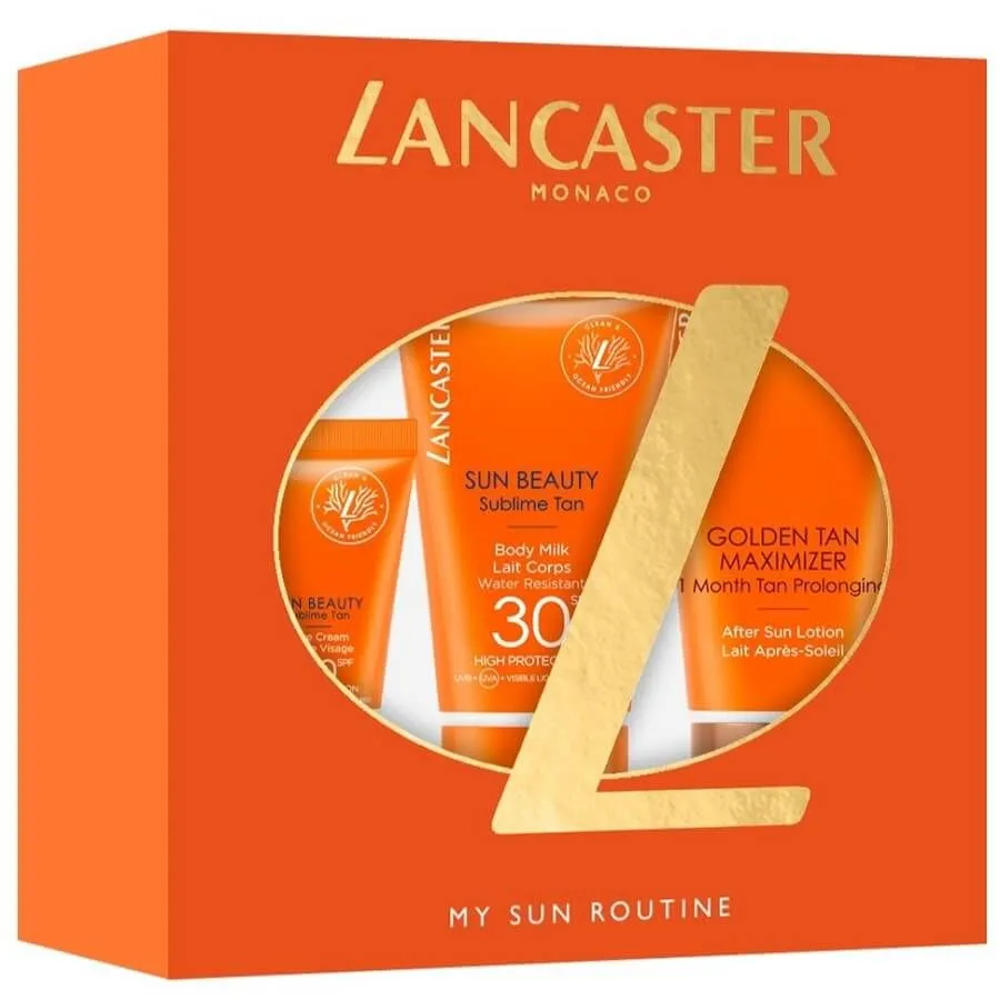 Lancaster My Sun Routine Gift Set - Sun Routine SPF 30 Face Cream 3ML + Sun Routine SPF 30+ Body Milk 50ML + Golden Tan Maximiser FSL 50ML