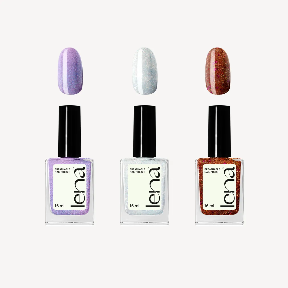 LENA Breathable Nail Polish Bundle - Glow Get 'Em