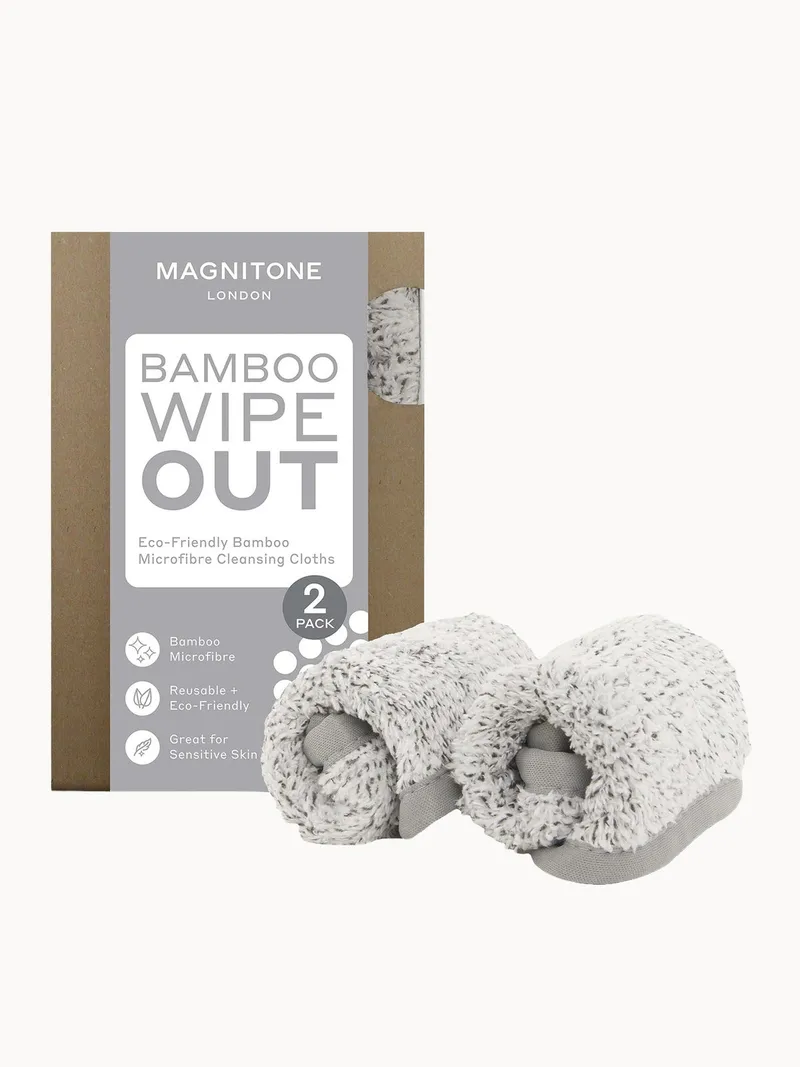 MAGNITONE WipeOut 100% Microfibre Bamboo Cleansing Cloths 2 Pack