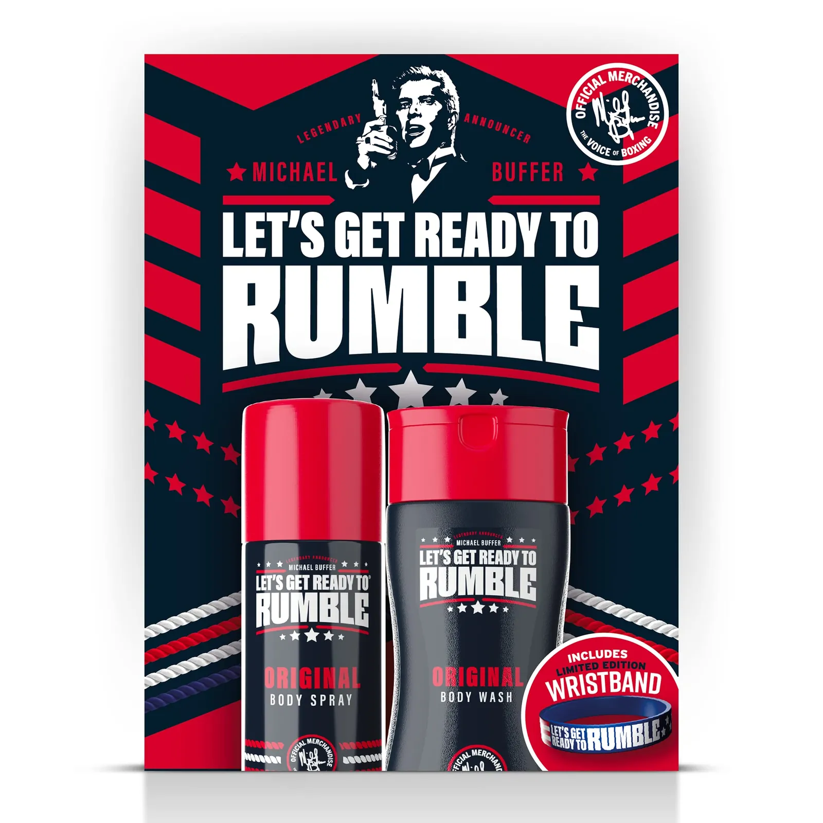 Michael Buffer Let's Get Ready To Rumble Gift Set 250ml Shower Gel + 150ml Body Spray + Wristband
