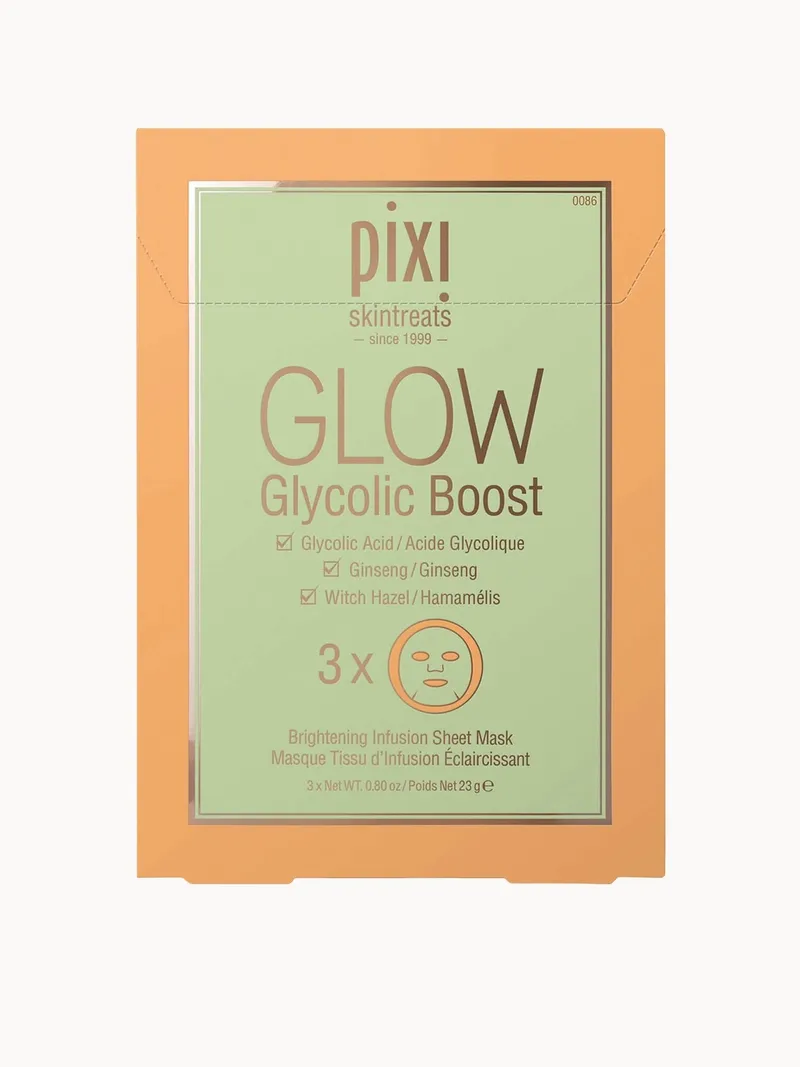 PIXI GLOW Glycolic Acid Boost Sheet Mask (Pack of 3)