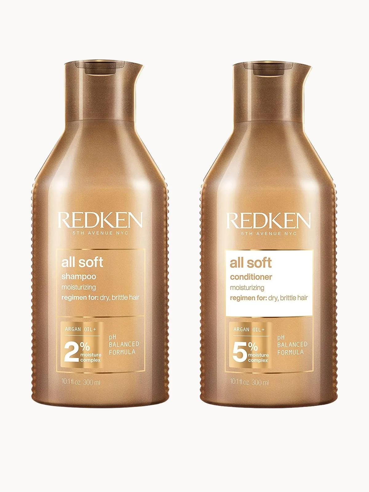 Redken All Soft Shampoo 300ml and Conditioner 300ml Hydrating Bundle to add Softness & Shine for Dry Hair