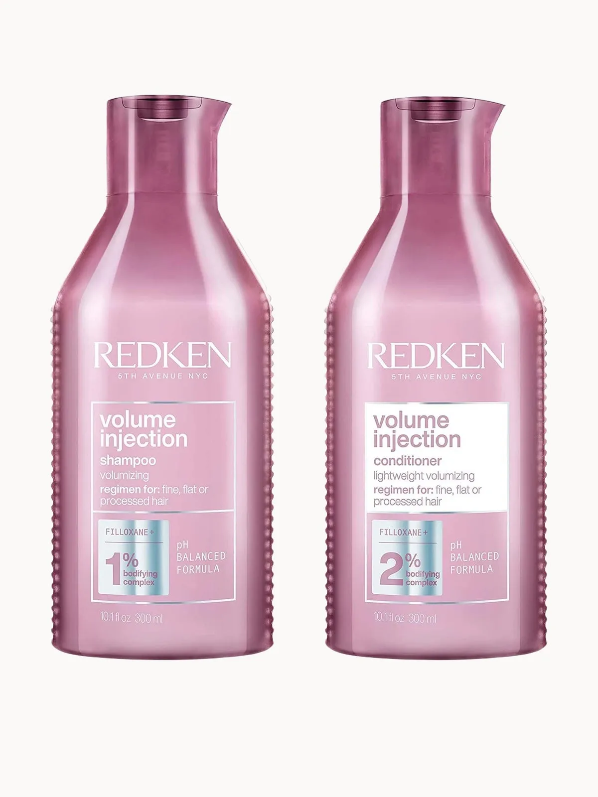 Redken Volume Injection Shampoo 300ml and Conditioner 300ml Set for Fine, Flat Hair, Adds Lift and Volume
