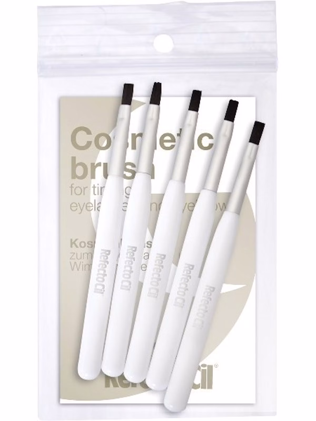 Refectocil Eyelash & Eyebrow Tinting Cosmetic Brush Silver 5 pcs