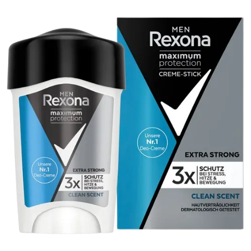 Rexona Men Maximum Protection Clean Scent Antiperspirant Cream Deodorant Stick - 45 ml