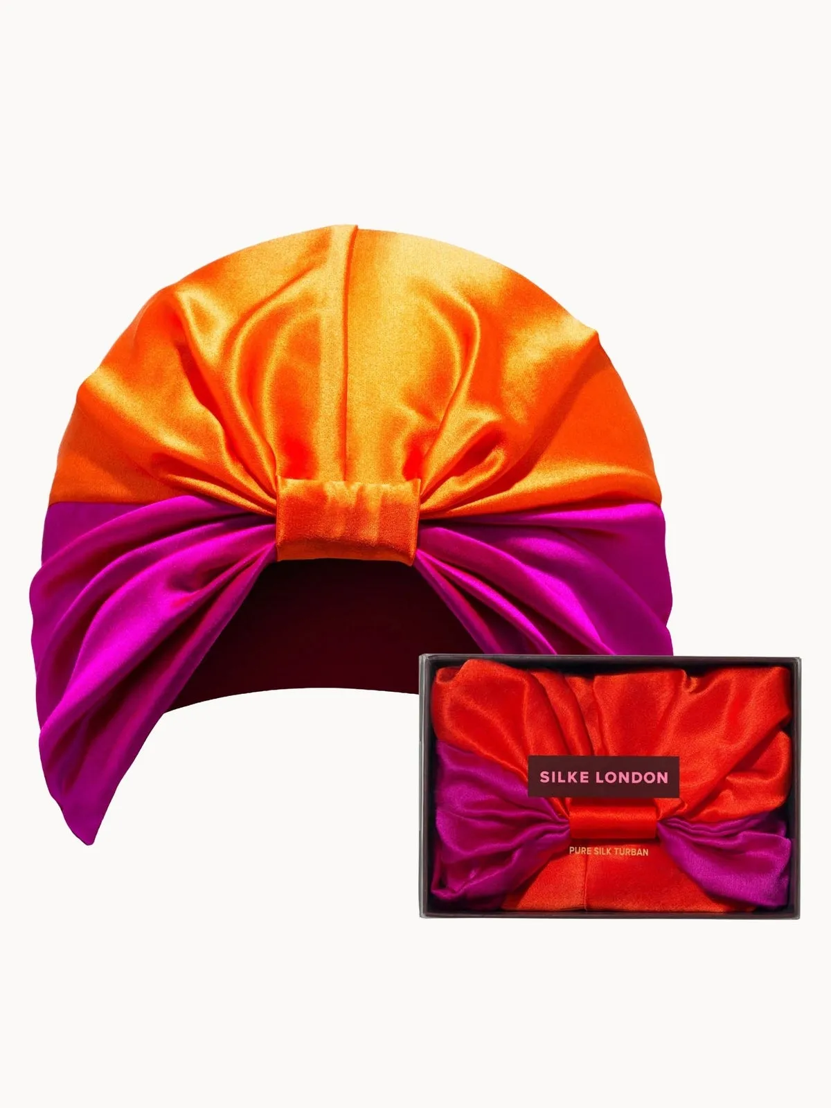 SILKE Hair Wrap Bonnet - The Poppy - Pink and Orange