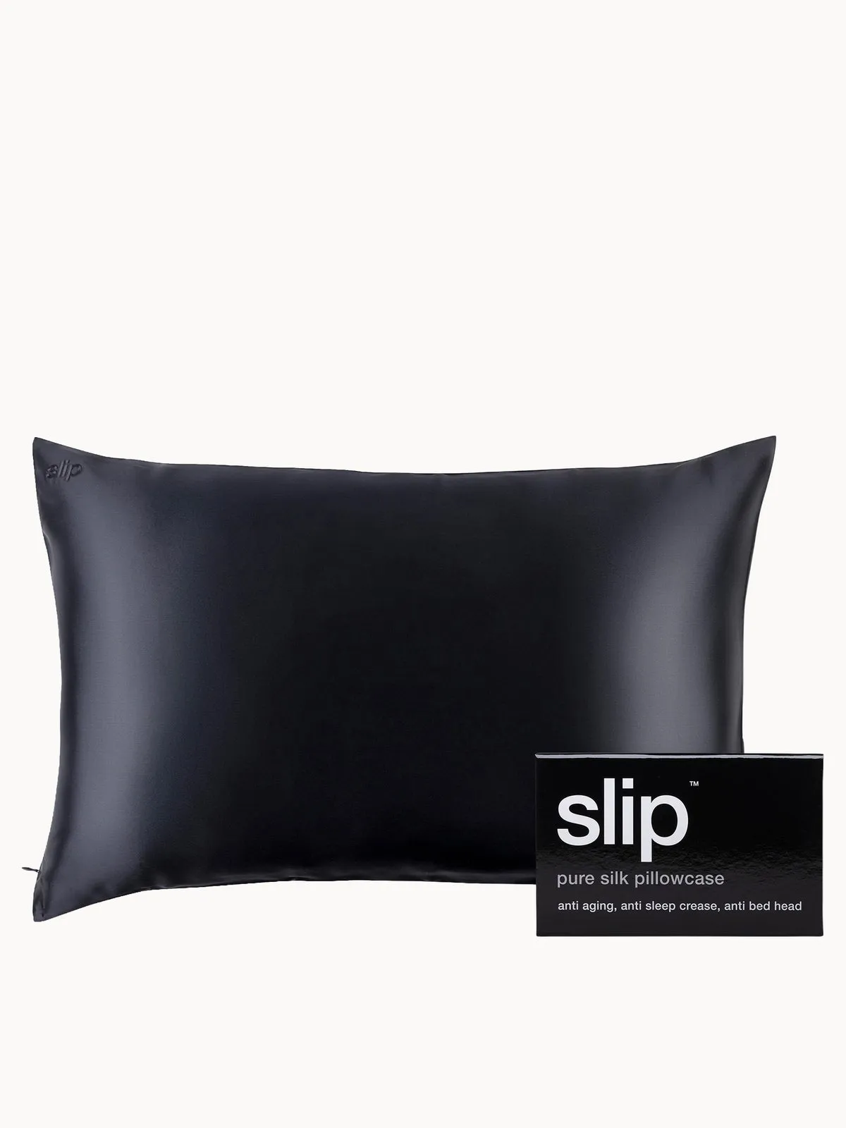 Slip Silk Pillowcase - Queen - Black
