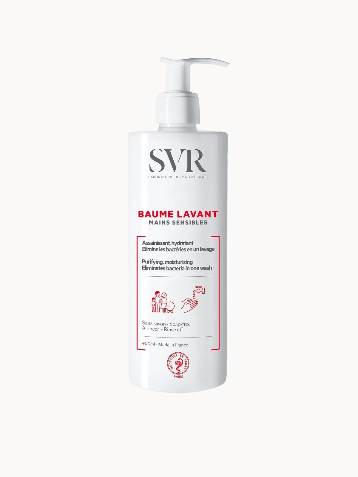 SVR Mild Wash-Off Balm Cleanser for Sensitive and Overwashed Hands 400ml