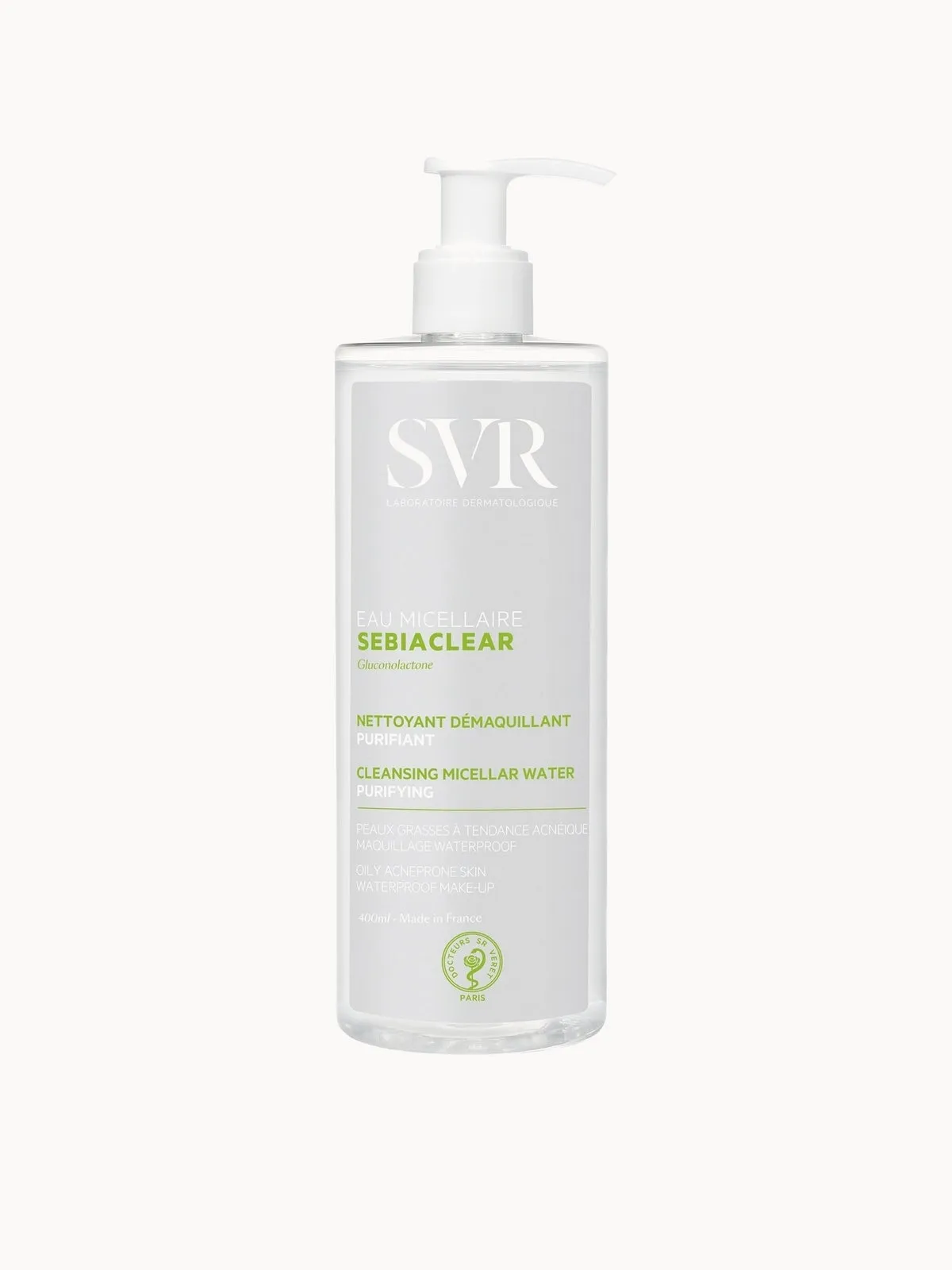 SVR SEBIACLEAR Purifying Micellar Water Cleanser & Make-Up Remover for Acne-Prone, Oily, Combination Skin , 400ml