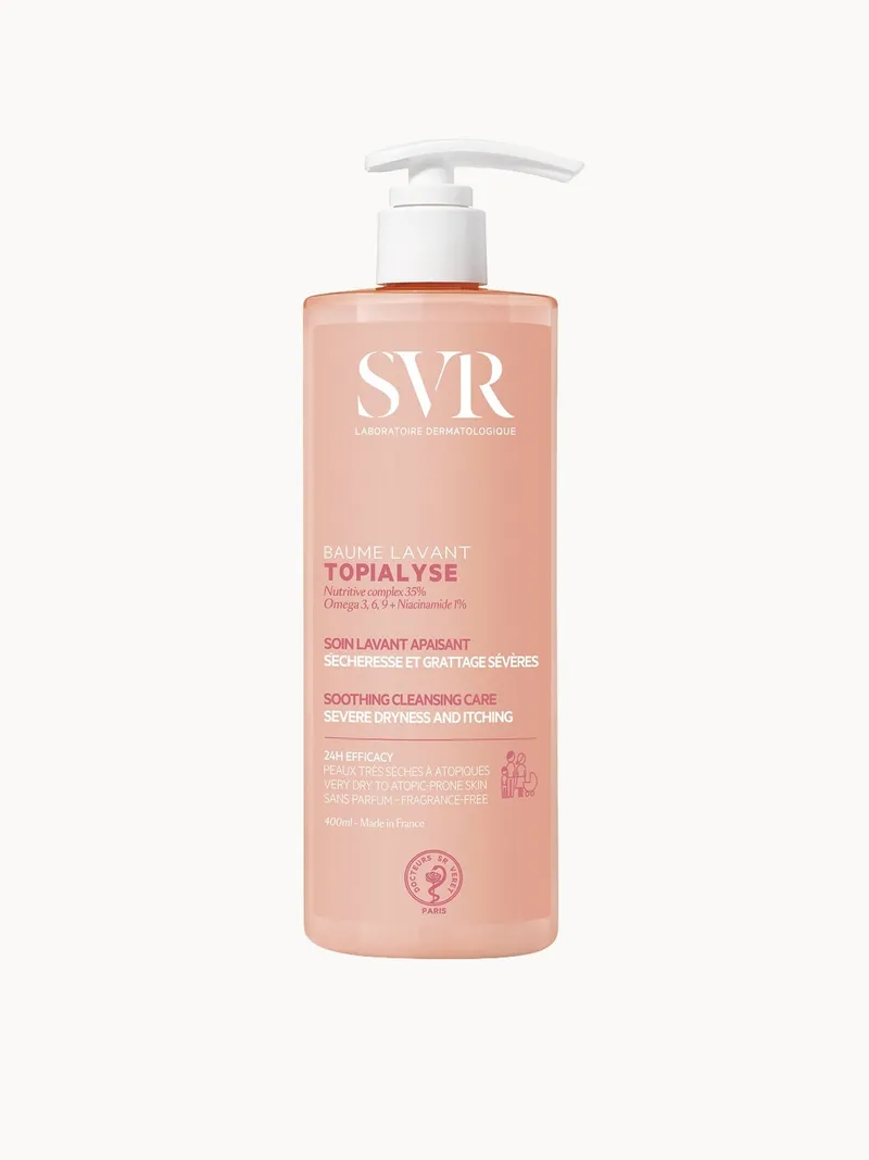SVR TOPIALYSE 24hr Nourishing Face & Body Cleansing Wash-Off Cream for Severely Dry, Itchy, Eczema-Prone Sensitive Skin, 400ml