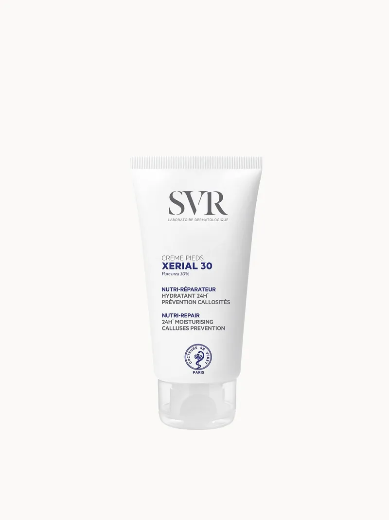 SVR XERIAL 30 24hr Hydration Pure Urea Foot Maintenance Cream for Dry, Scaly, Rough Skin Prone to Corns and Calluses, 50ml