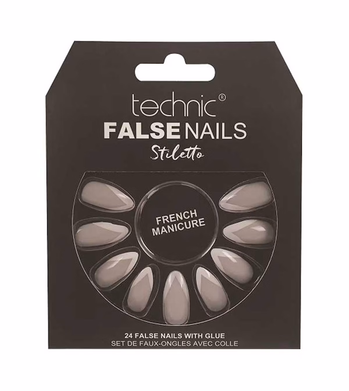 Technic False Nails Stiletto French Manicure 24 pcs