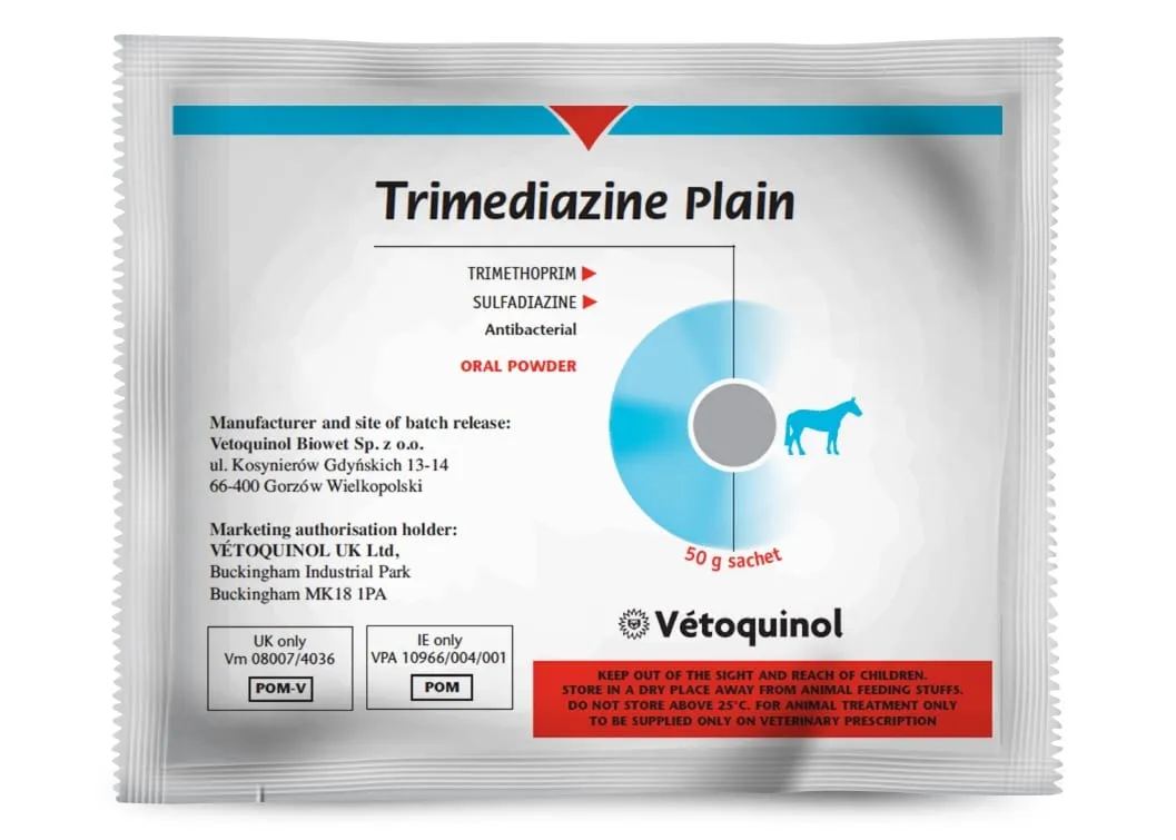 Trimediazine Plain Oral Powder for Horses - 10 x 50g sachets