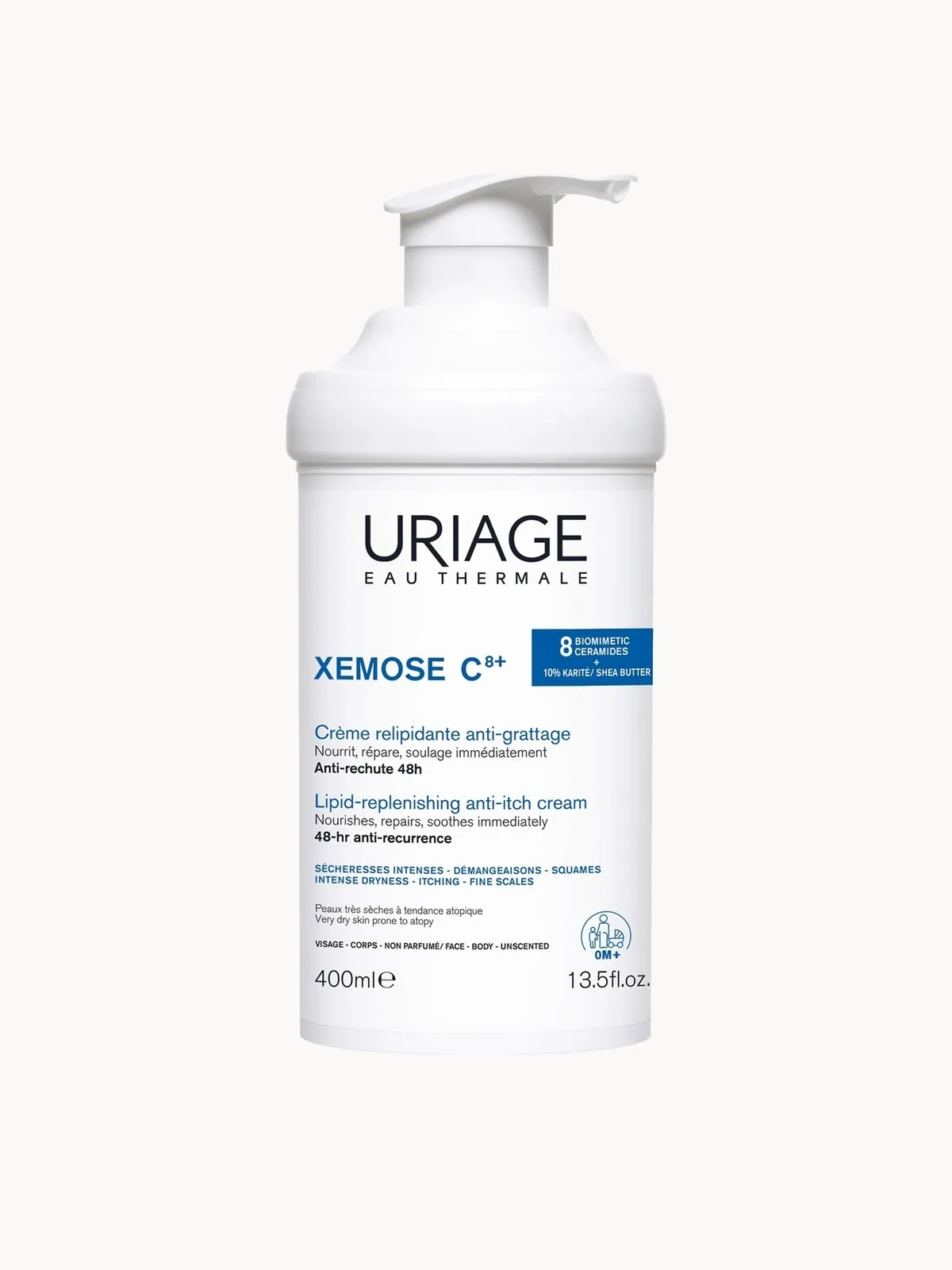 Uriage Xemose C8+ Lipid-Replenishing Anti-Itch Cream 400ml