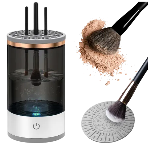 Verk 3-in-1 Automatic Rotating Cosmetic Brush Cleaner with Drying Holder