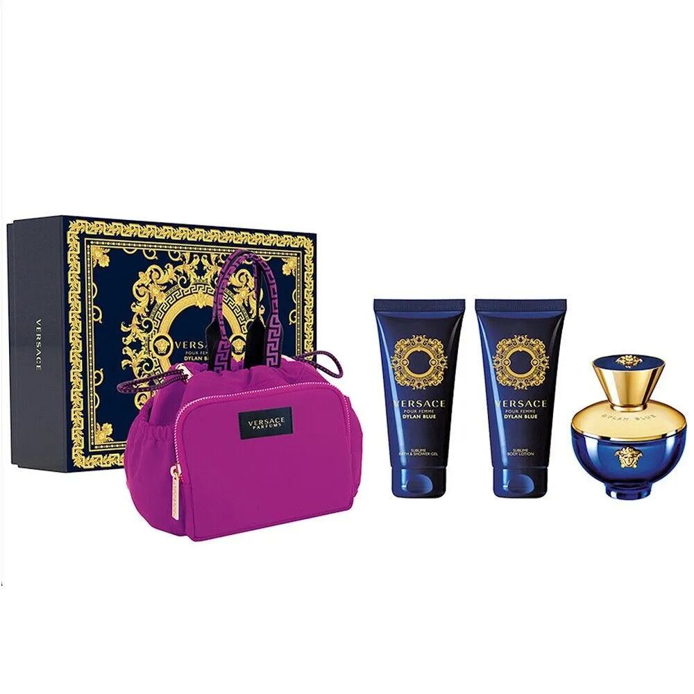 Versace Dylan Blue Pour Femme Eau de Parfum 100ml Spray 4 Pieces Set